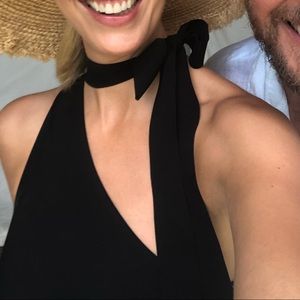 Zimmermann Black Neck Tie One Piece